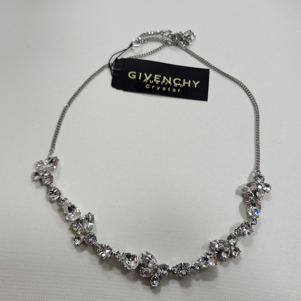 NWT Givenchy Silver-Tone Mixed Crystal Statement Necklace